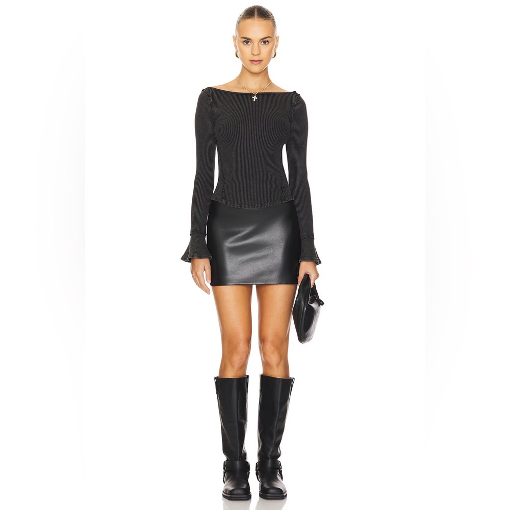 FREE PEOPLE We The Free Soul Sister Ribbed Top Black NWT Size XS - Picture 16 of 16